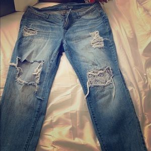 Distressed jeans